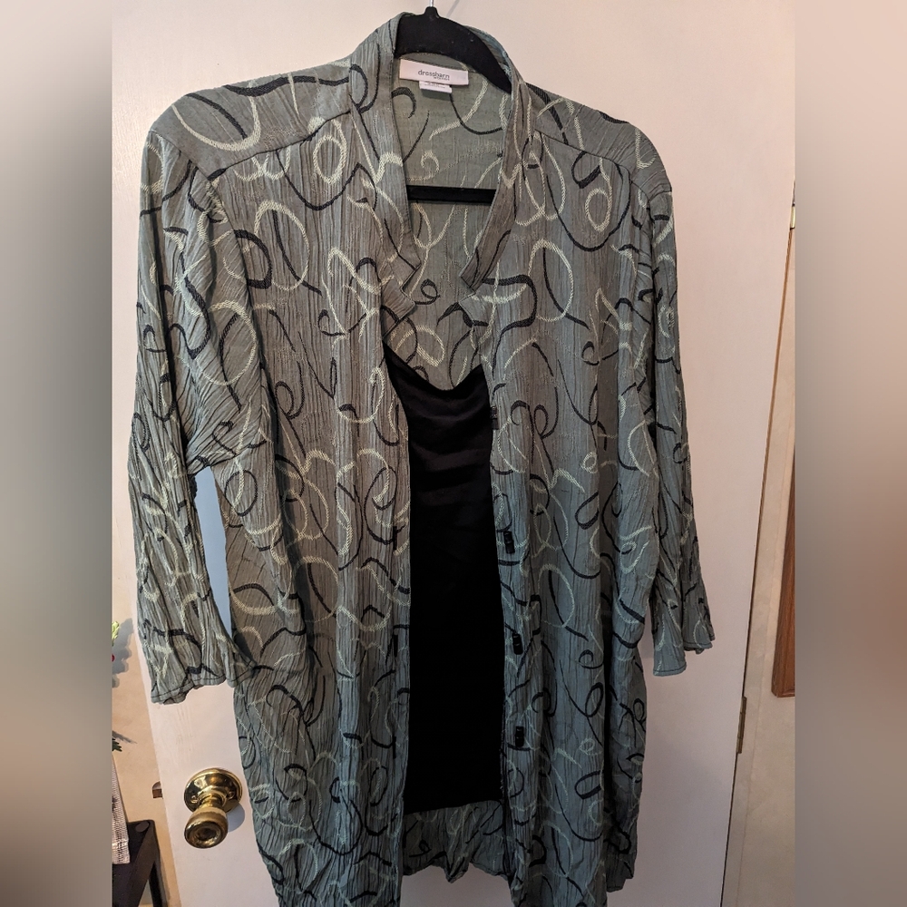 Funky Dressbarn 22/24 Blouse With Faux Inner Shirt